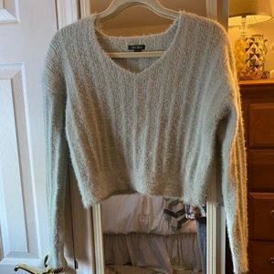 Fuzzy V Neck Sweater